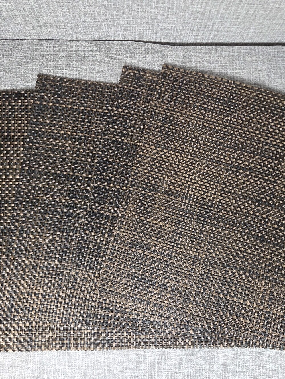 Chilewich Set of 6 Basketweave Placemats Brown Black  18" x 13"  $120